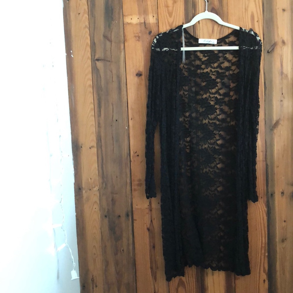 Black lace cardigan